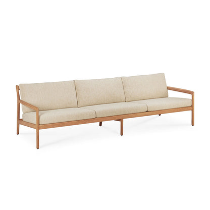 Jack Outdoor Fabric 4 Seater Sofa (Teak, Natural)