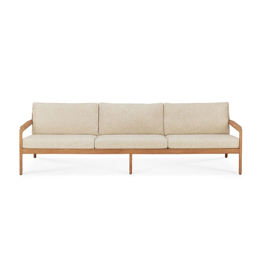 Jack Outdoor Fabric 4 Seater Sofa (Teak, Natural)