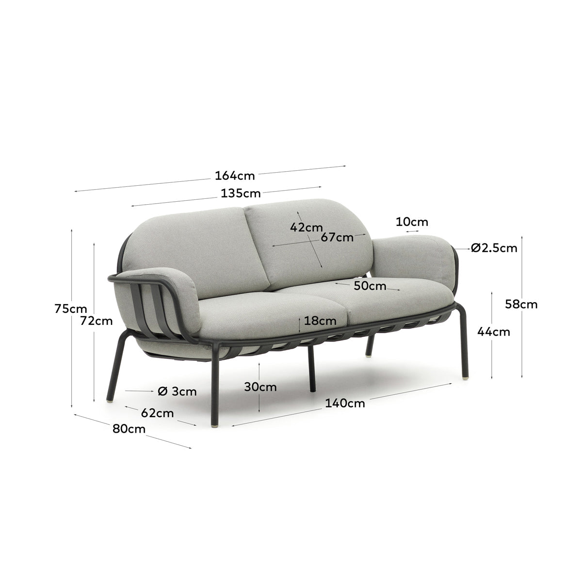 Joncols Outdoor 2 Seat Sofa