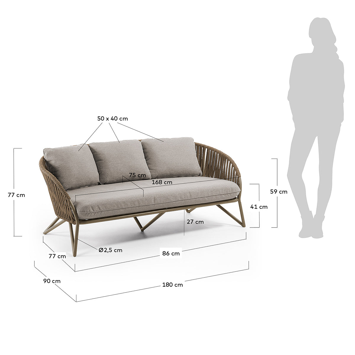 Branzie 3 Seater Outdoor Sofa