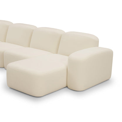 Muse 5 Piece RAF Chaise Modular Sofa