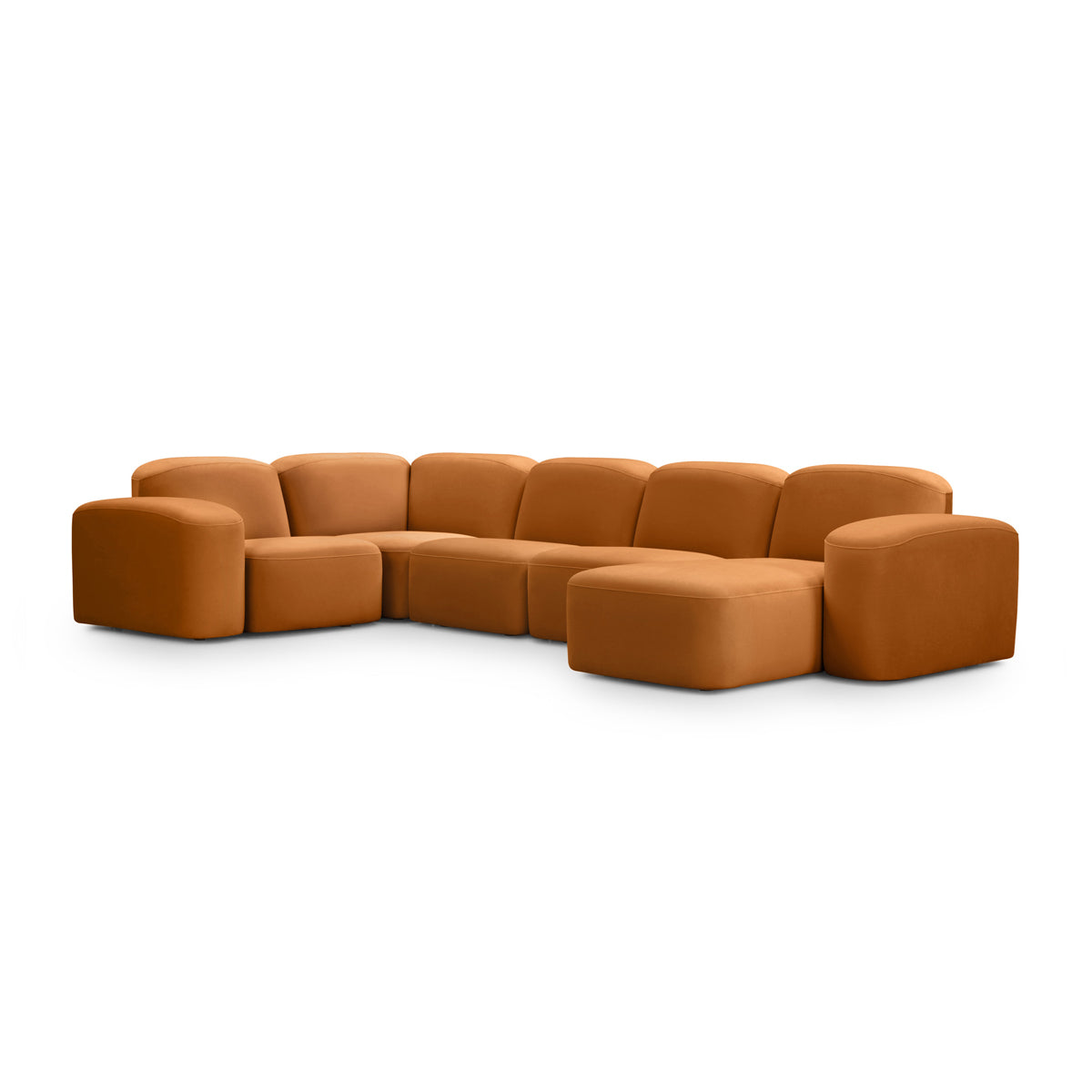 Muse 5 Piece RAF Chaise Modular Sofa