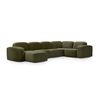 Muse 5 Piece RAF Chaise Modular Sofa