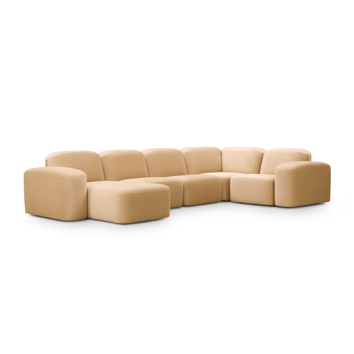 Muse 5 Piece RAF Chaise Modular Sofa