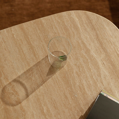 Pierro Travertine Dining Table (Oak, Travertine)