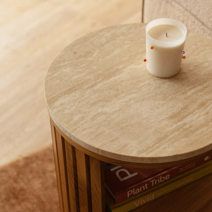 Atlanta Travertine Bedside Table