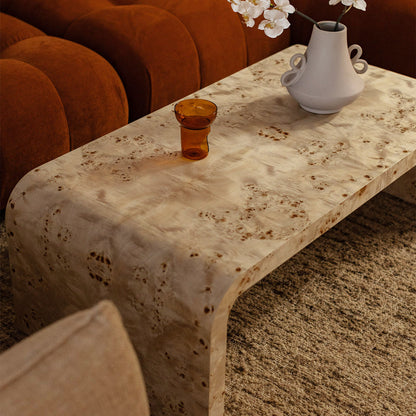 Valentina Burlwood Curve Coffee Table