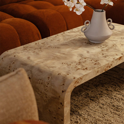 Valentina Burlwood Curve Coffee Table
