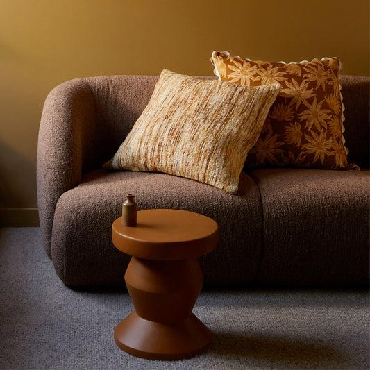 Pedestal Side Table (Tan)
