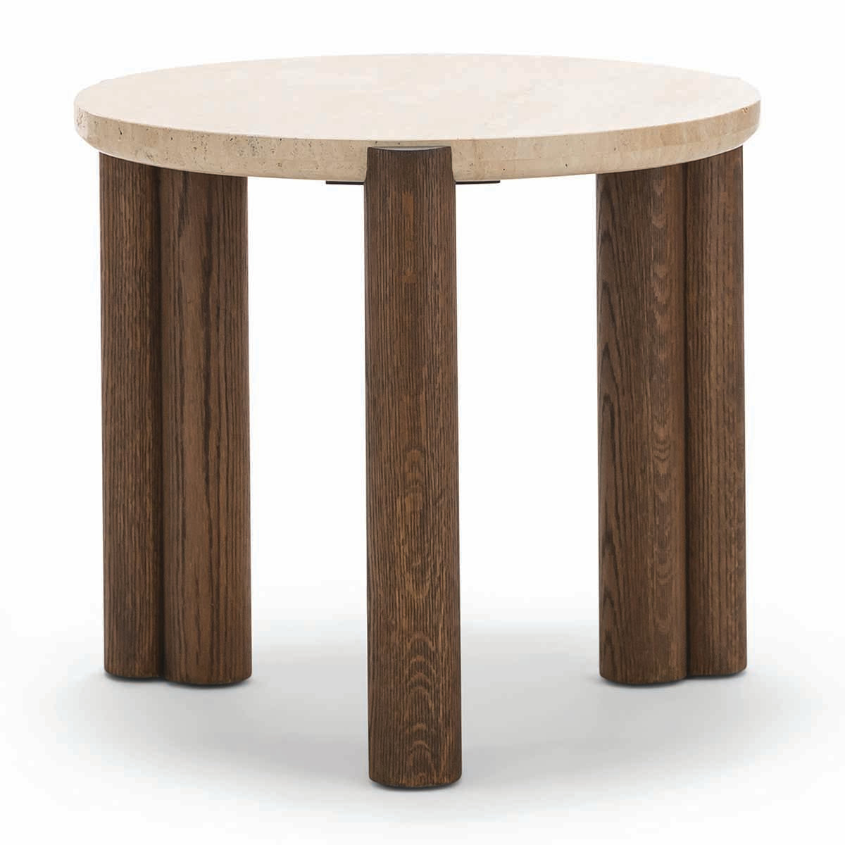Alba Round Travertine Side Table