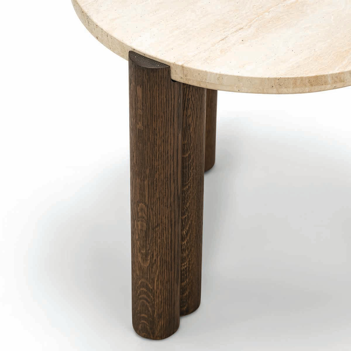 Alba Round Travertine Side Table