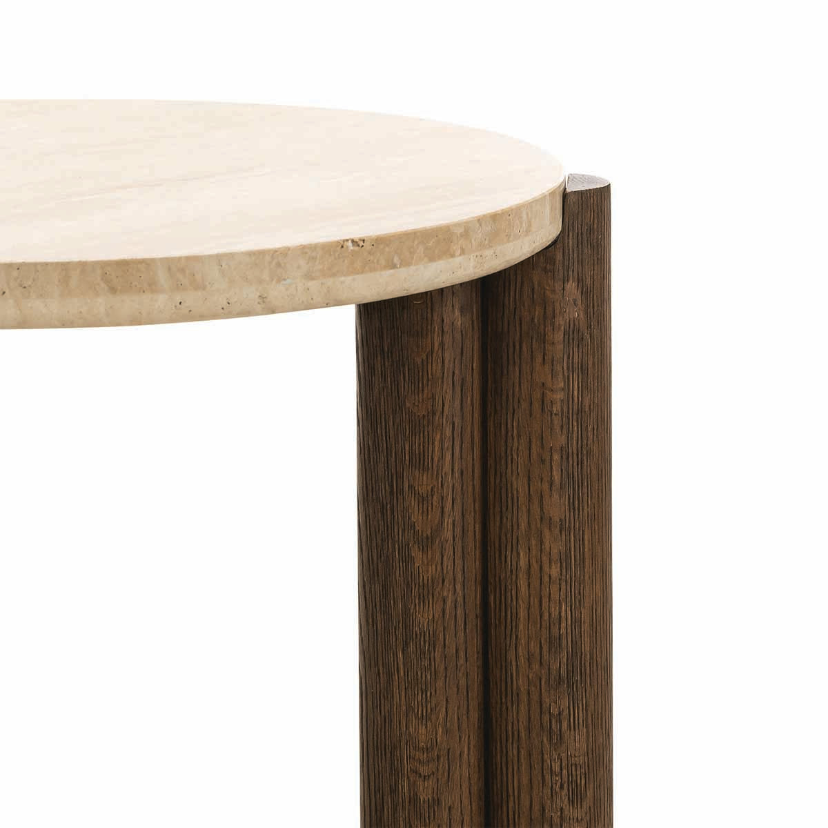 Alba Round Travertine Side Table