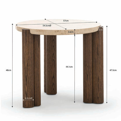 Alba Round Travertine Side Table