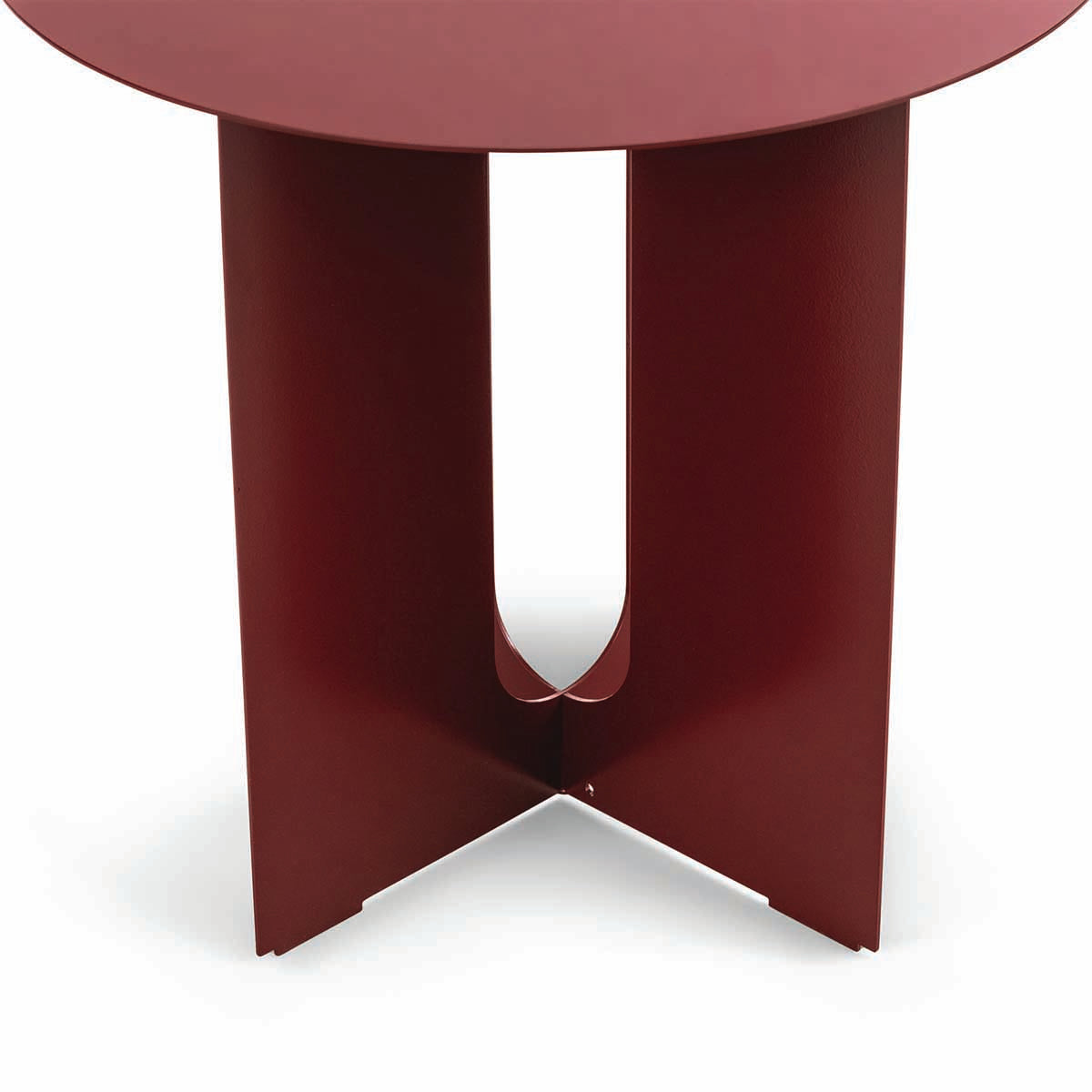 Koa Round Steel Side Table