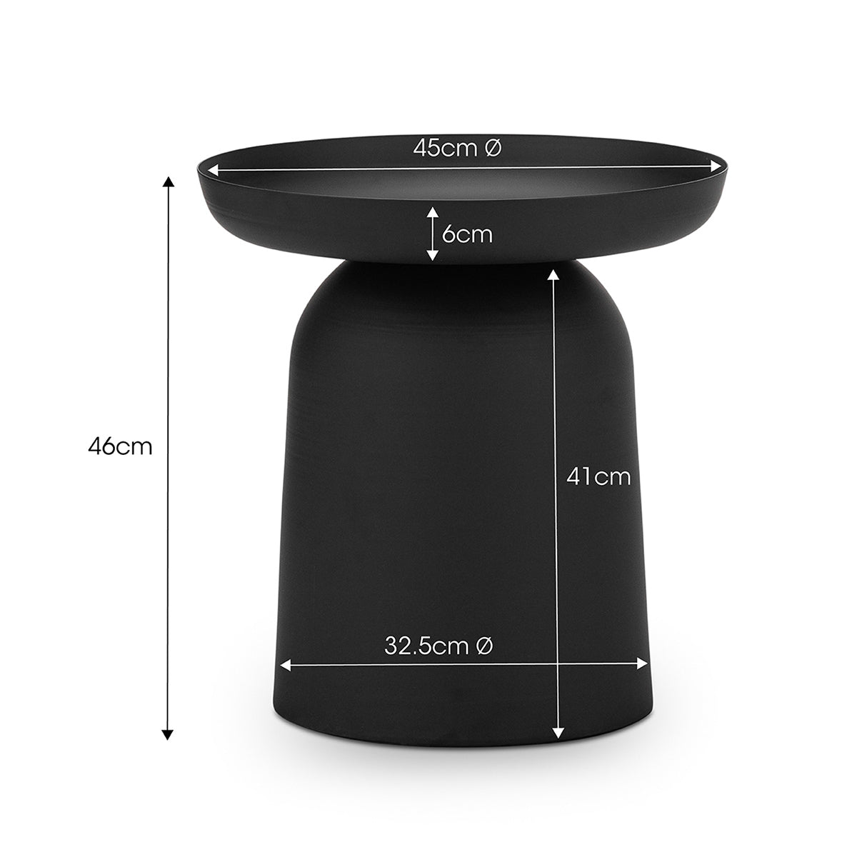 Nero Round Pedestal Side Table