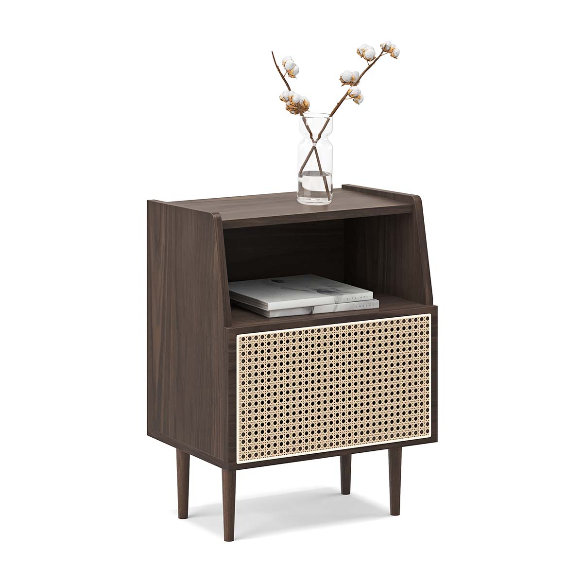 Thea Rattan 1 Door Bedside Table