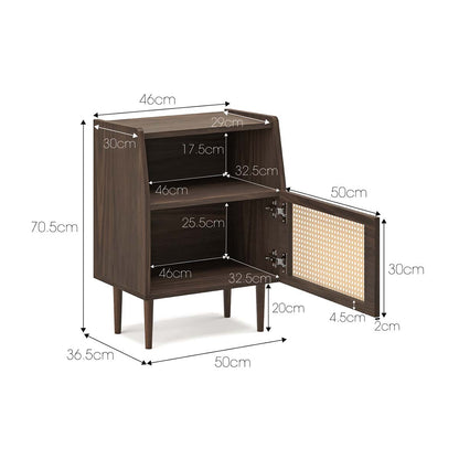 Thea Rattan 1 Door Bedside Table