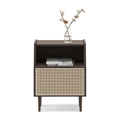 Thea Rattan 1 Door Bedside Table