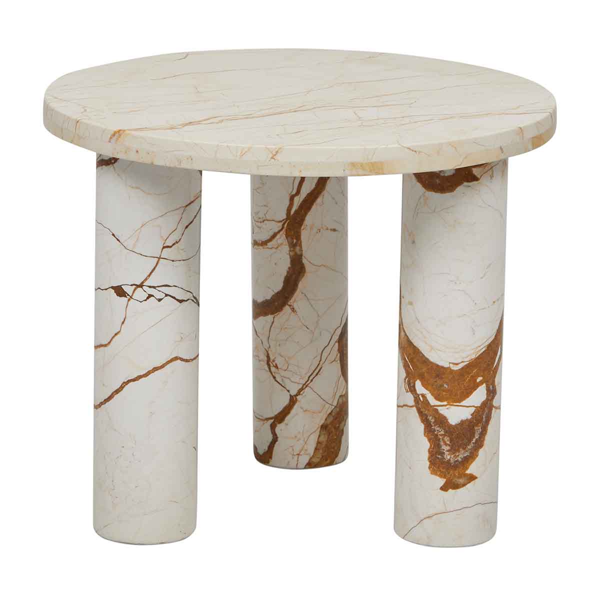 Amara Round Leg Marble Side Table