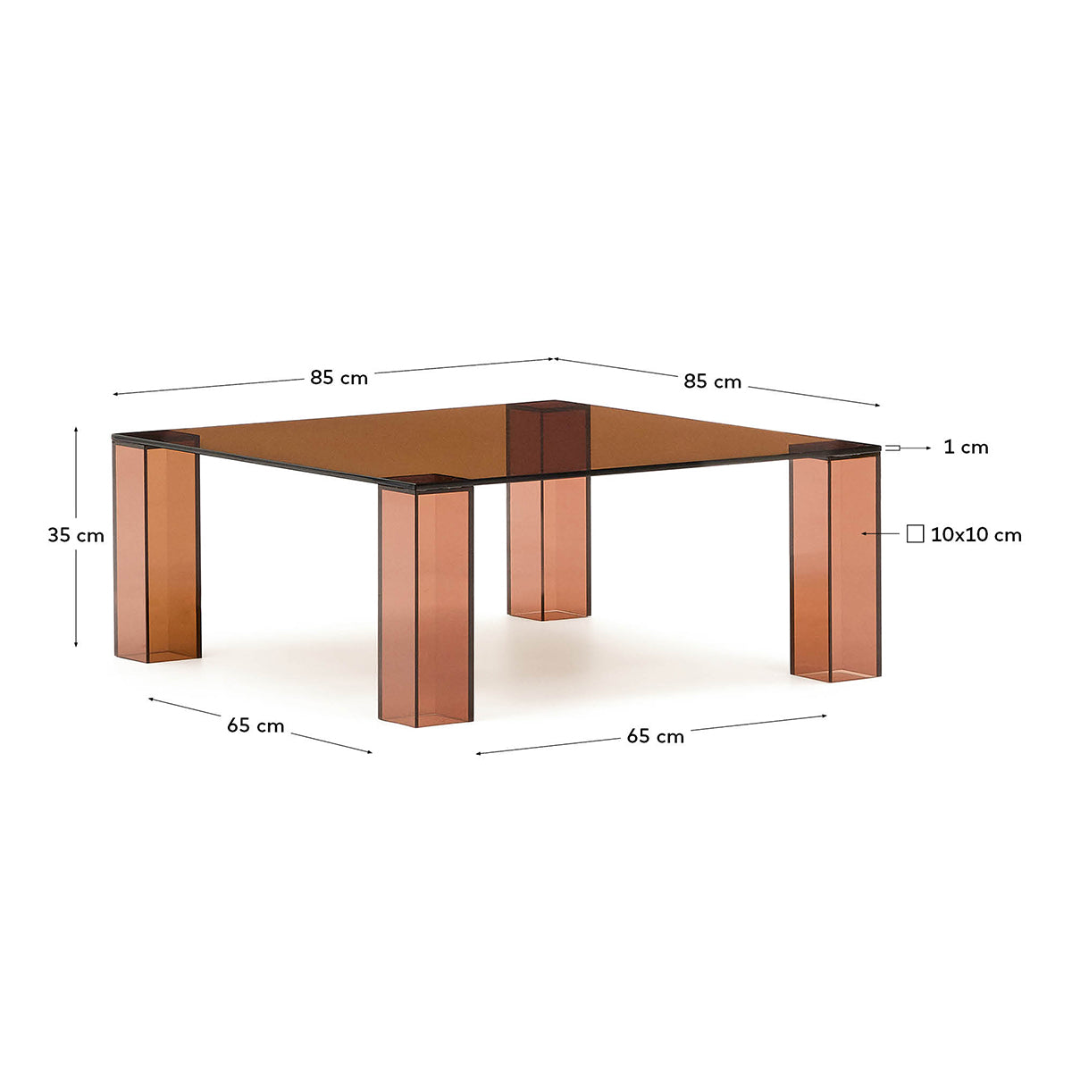 Adularia Glass Square Coffee Table