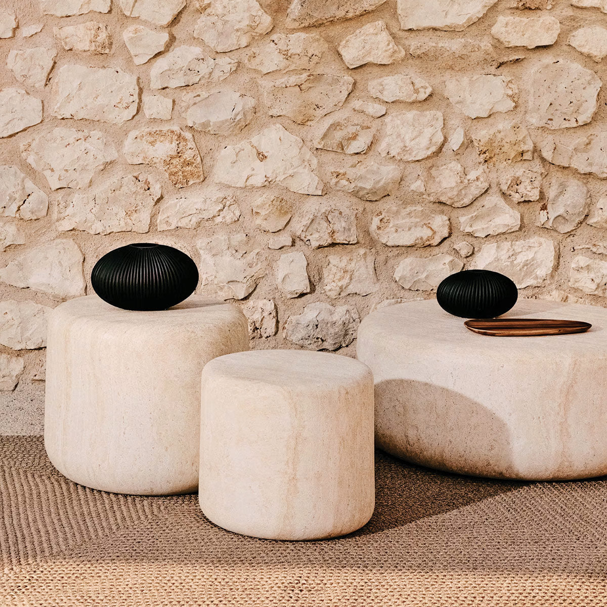 Drasi Side Table (Natural Stone Finish)