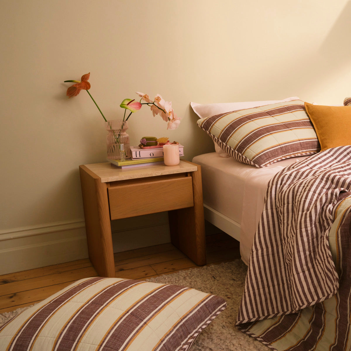 Trivoli Travertine Bedside Table