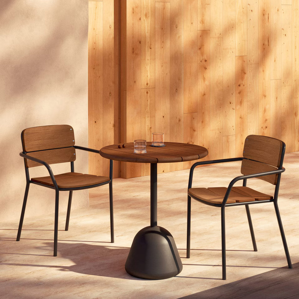 Saura Round Outdoor Dining Table (Black, 70cm)