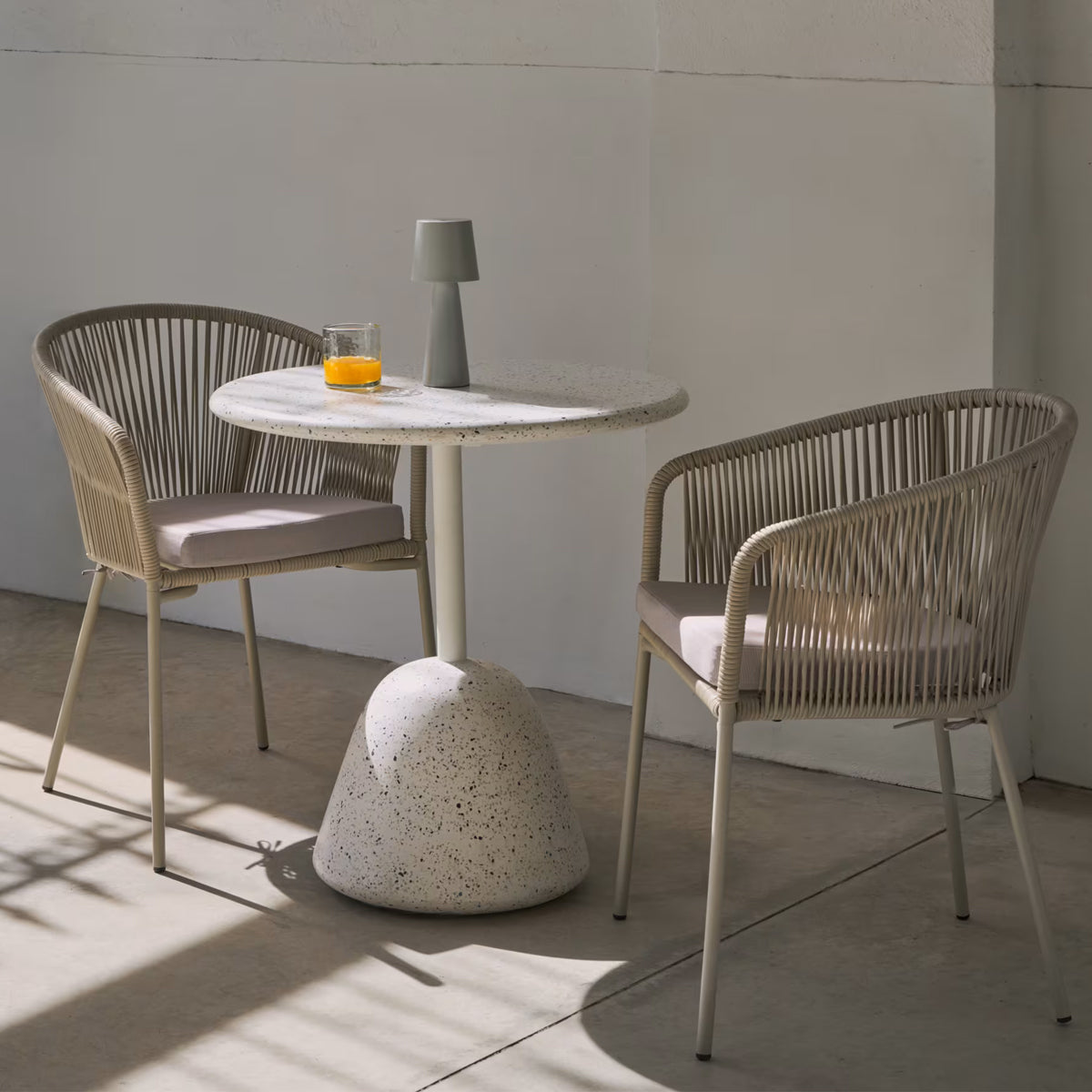 Saura Round Outdoor Dining Table (White, 70cm)