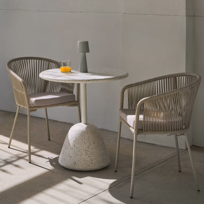 Saura Round Outdoor Dining Table (White, 70cm)