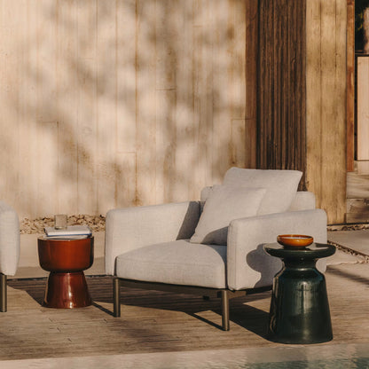 Mesquida Outdoor Side Table (Glazed Terracotta, 35cm)