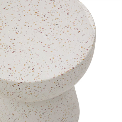 Pada White Terrazzo Side Table