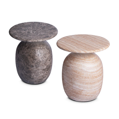 Sol Round Side Table (Natural Stone Finish)