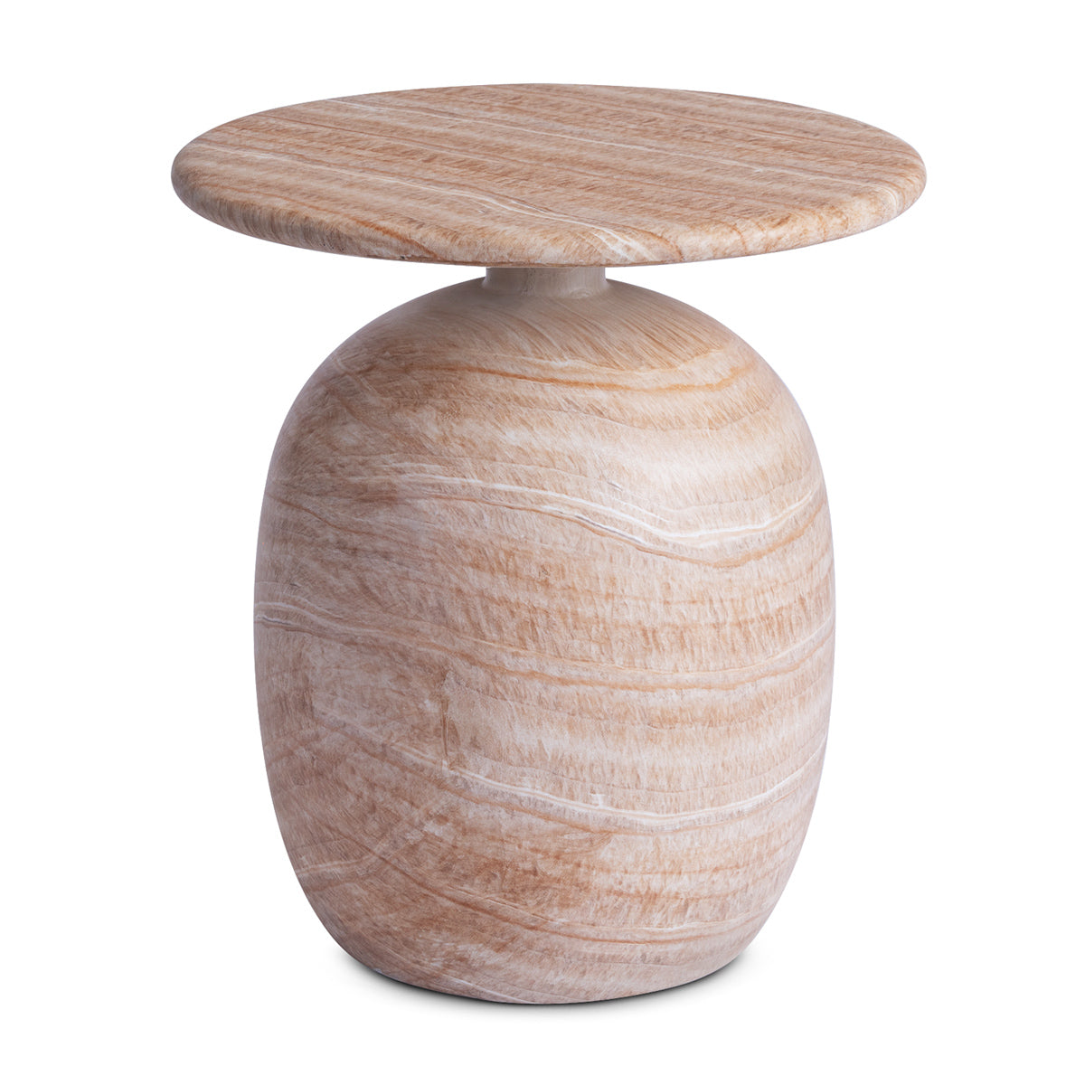 Sol Round Side Table (Natural Stone Finish)
