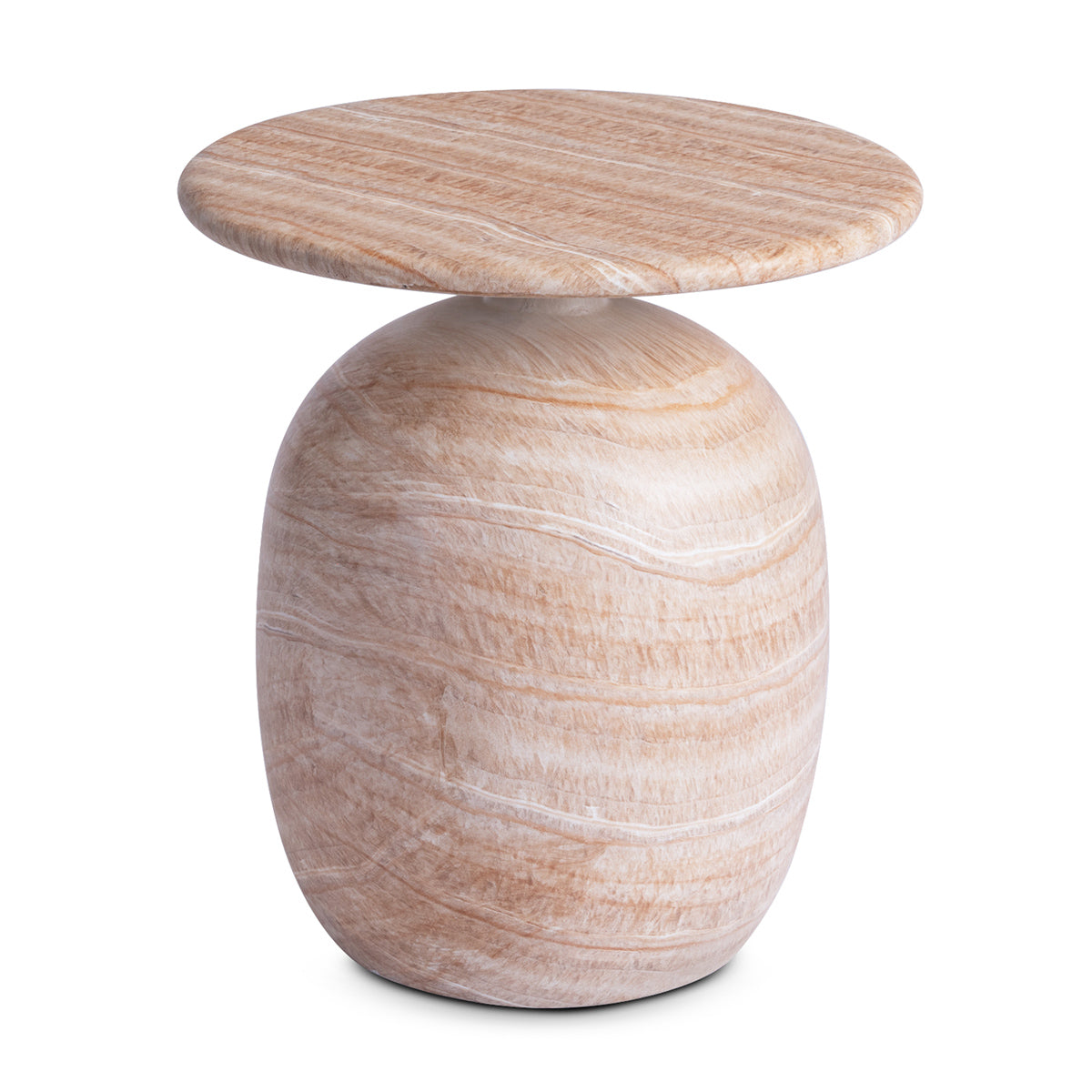 Sol Round Side Table (Natural Stone Finish)