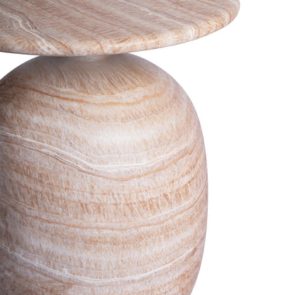 Sol Round Side Table (Natural Stone Finish)