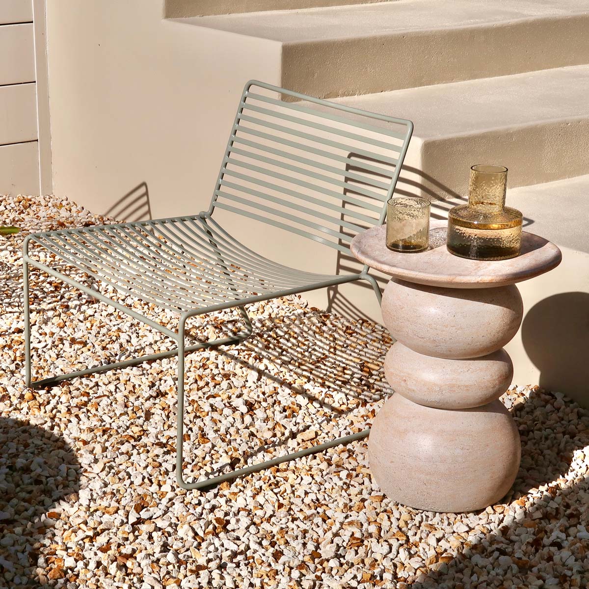 Sorrento Side Table (Travertine Finish)