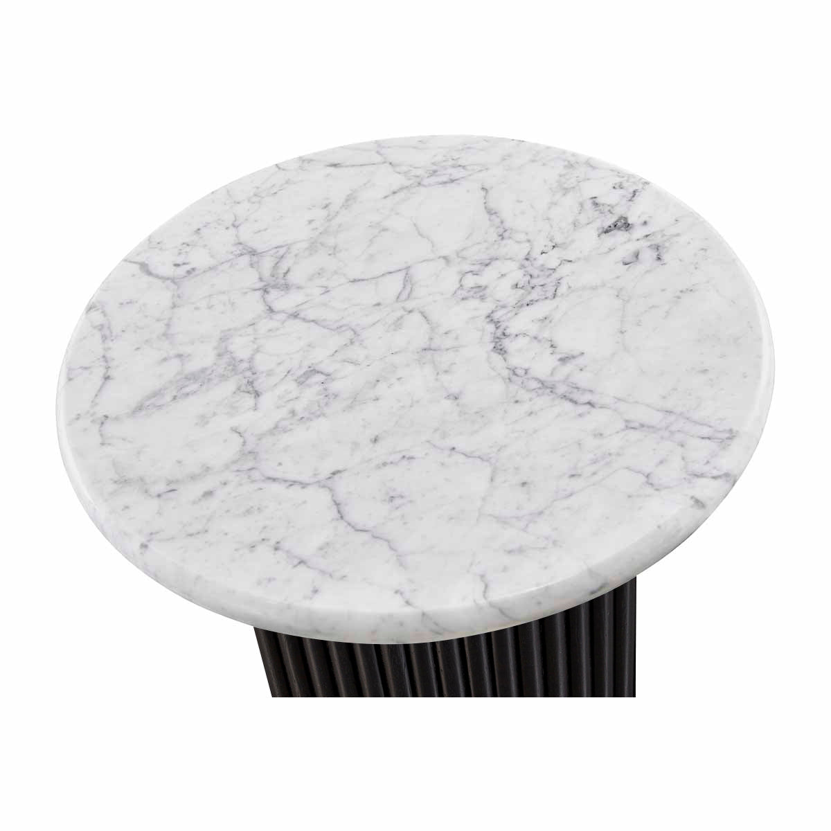 Cosmos Side Table (Black Oak, Carrara Marble)