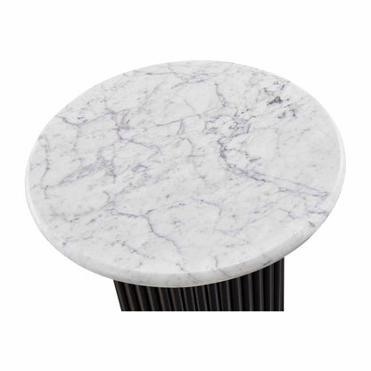 Cosmos Side Table (Black Oak, Carrara Marble)