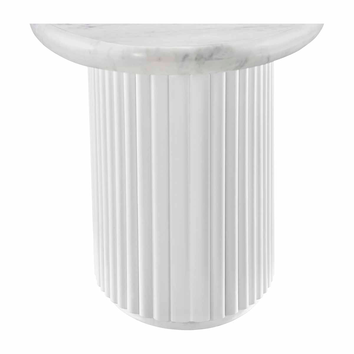 Cosmos Side Table (White Oak, Carrara Marble)