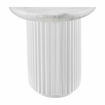 Cosmos Side Table (White Oak, Carrara Marble)