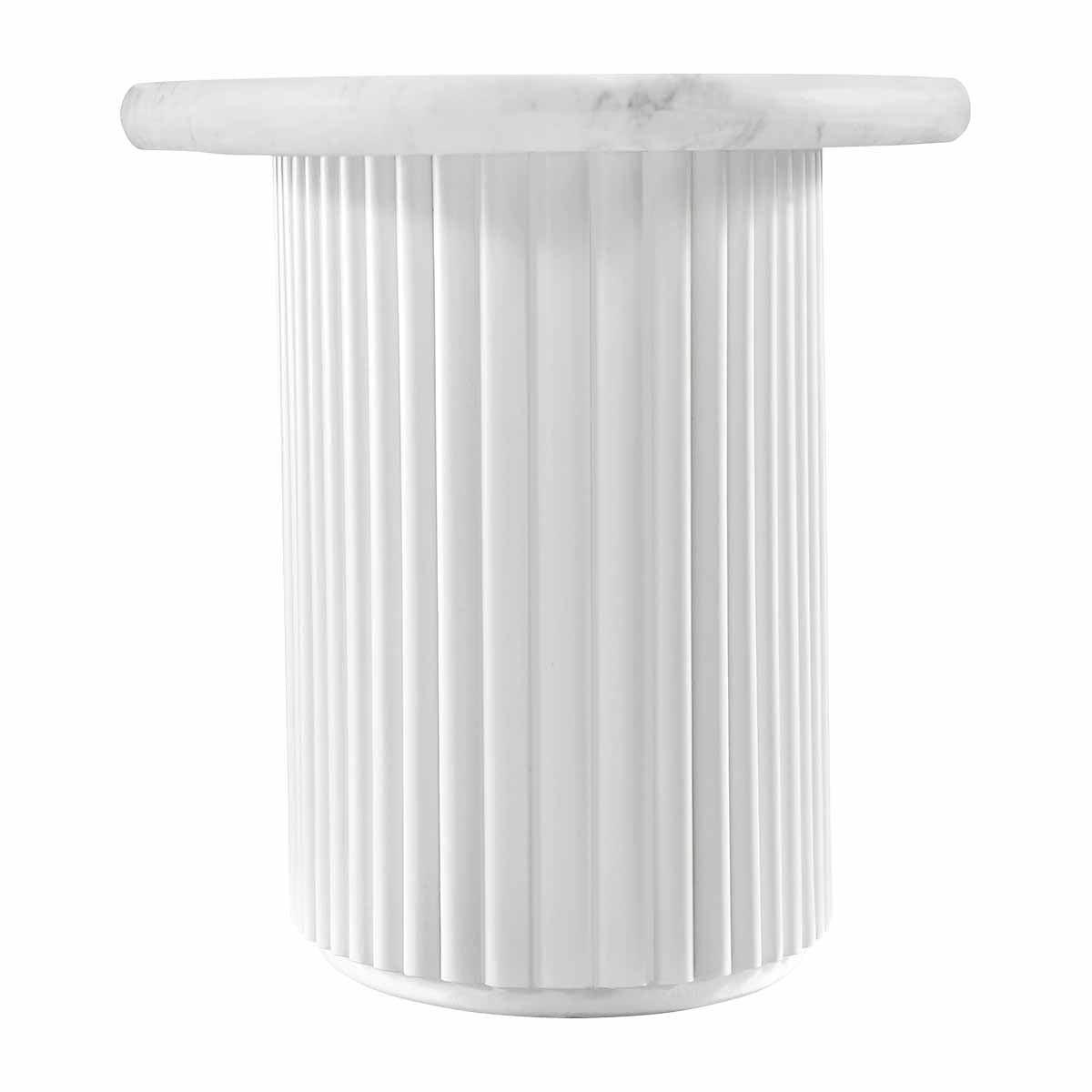 Cosmos Side Table (White Oak, Carrara Marble)