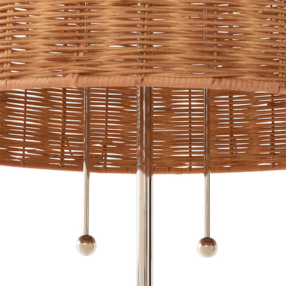 Bell Floor Lamp (Chrome / Natural Rattan)