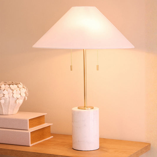 Tillie Table Lamp (White & Brass)