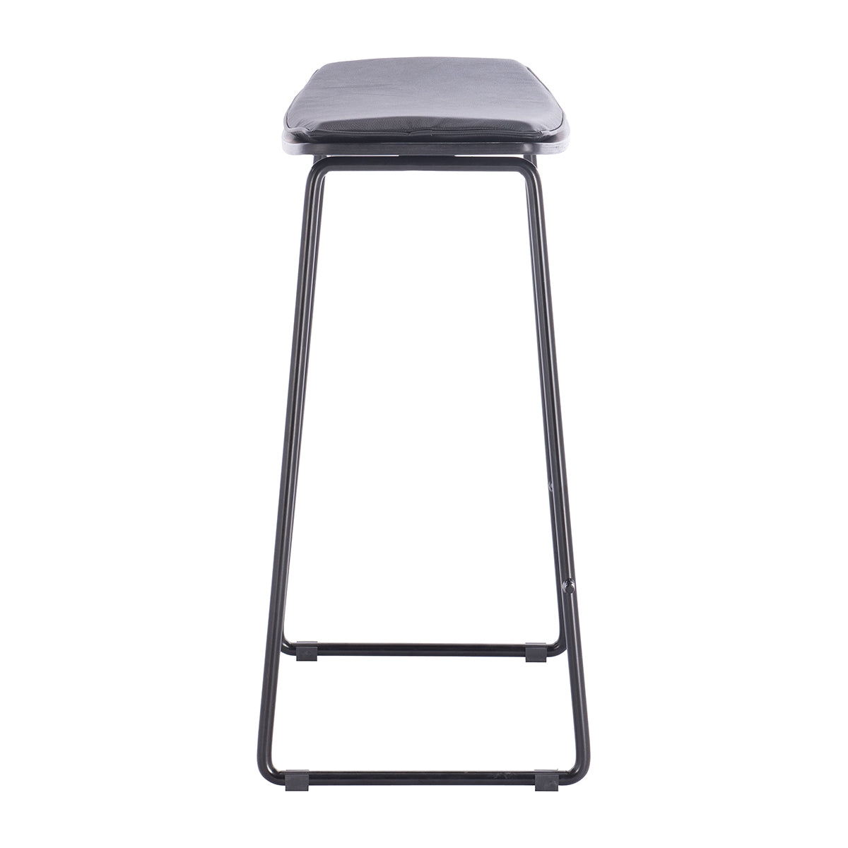 Hendrix Backless Bar Stool (Black, Black Leather)