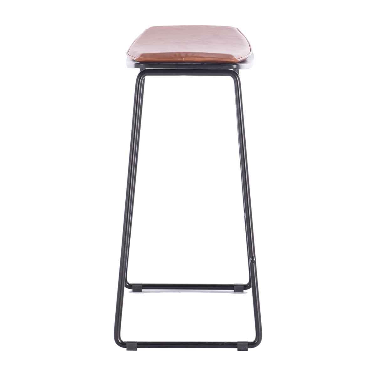 Hendrix Backless Bar Stool (Black, Tan Leatherette)