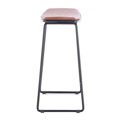 Hendrix Backless Bar Stool (Black, Tan Leatherette)
