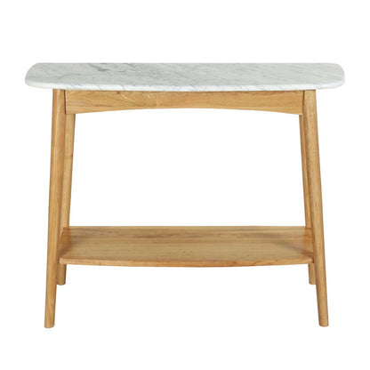 Oia White Marble Console Table