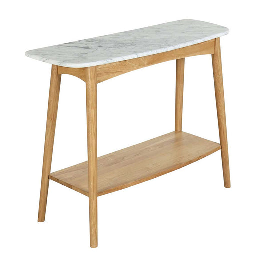 Oia White Marble Console Table
