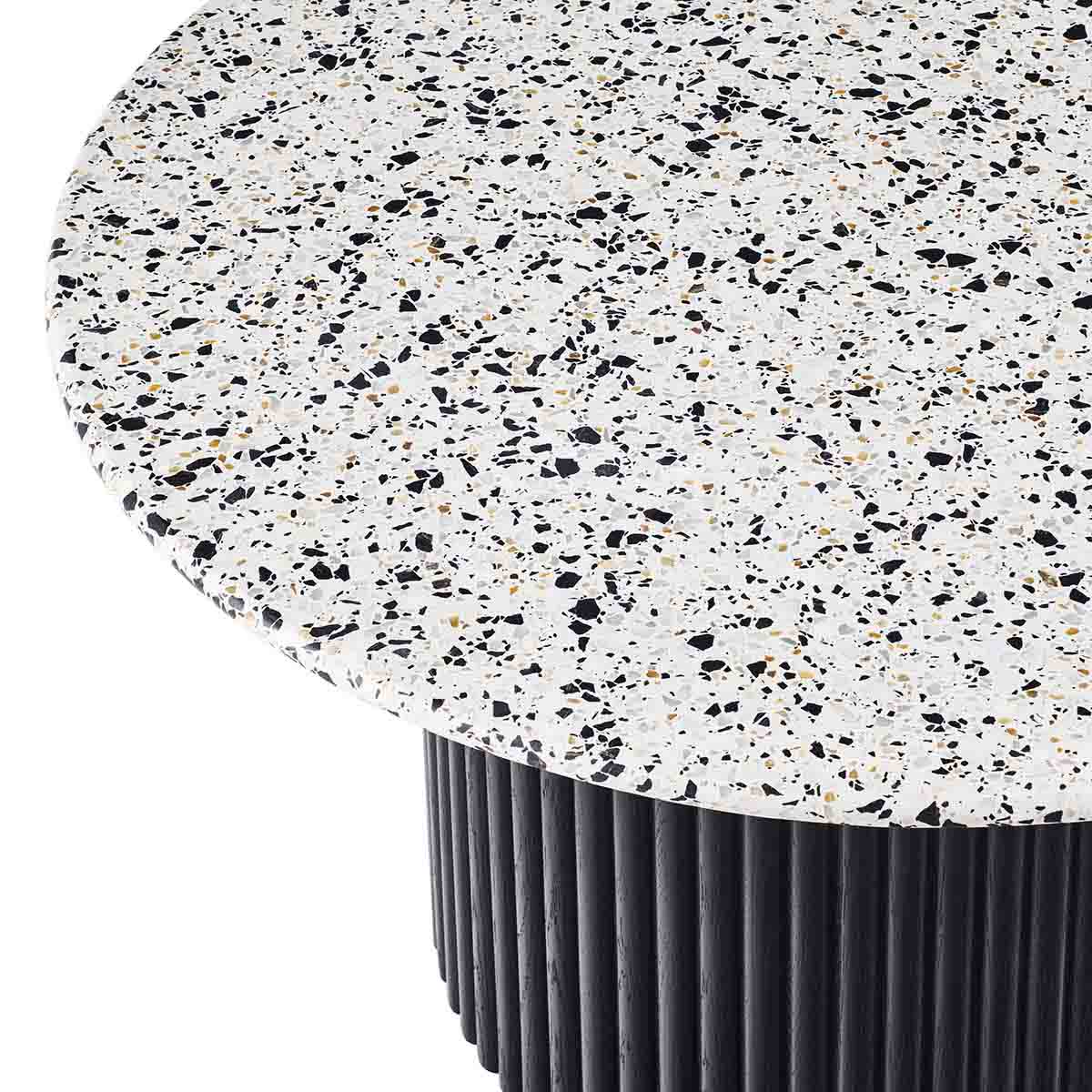 Cosmos Coffee Table (Black, Terrazzo, 85cm)