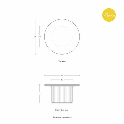 Cosmos Coffee Table (Black, Terrazzo, 85cm)